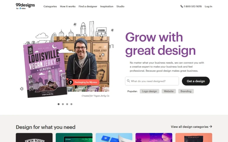99designs website screenshot