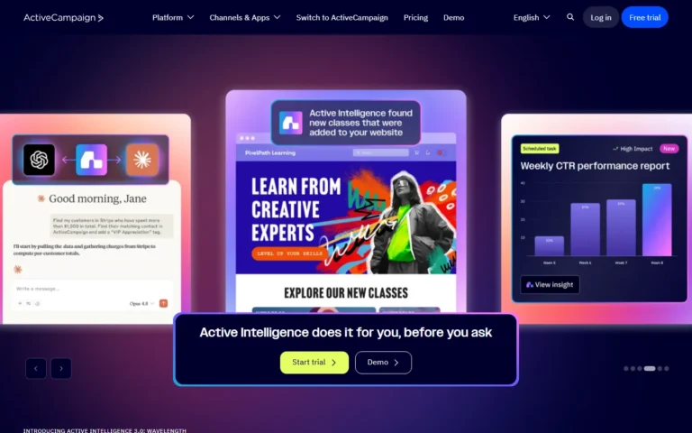ActiveCampaign website screenshot