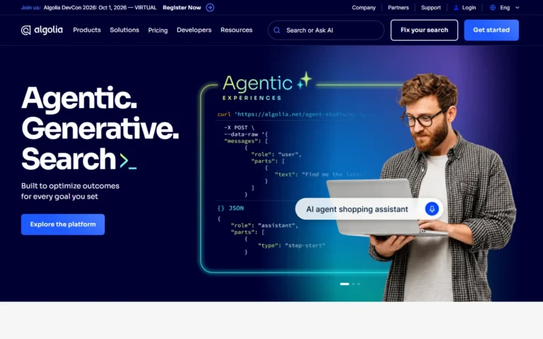 Algolia website screenshot