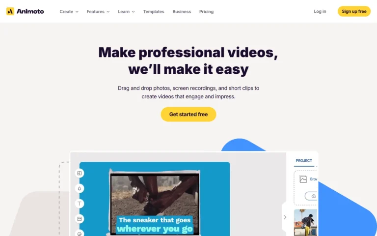 Animoto website screenshot