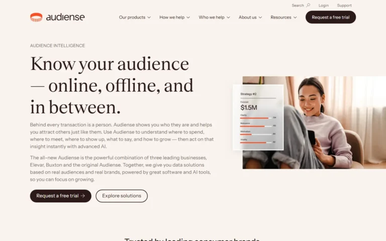 Audiense website screenshot