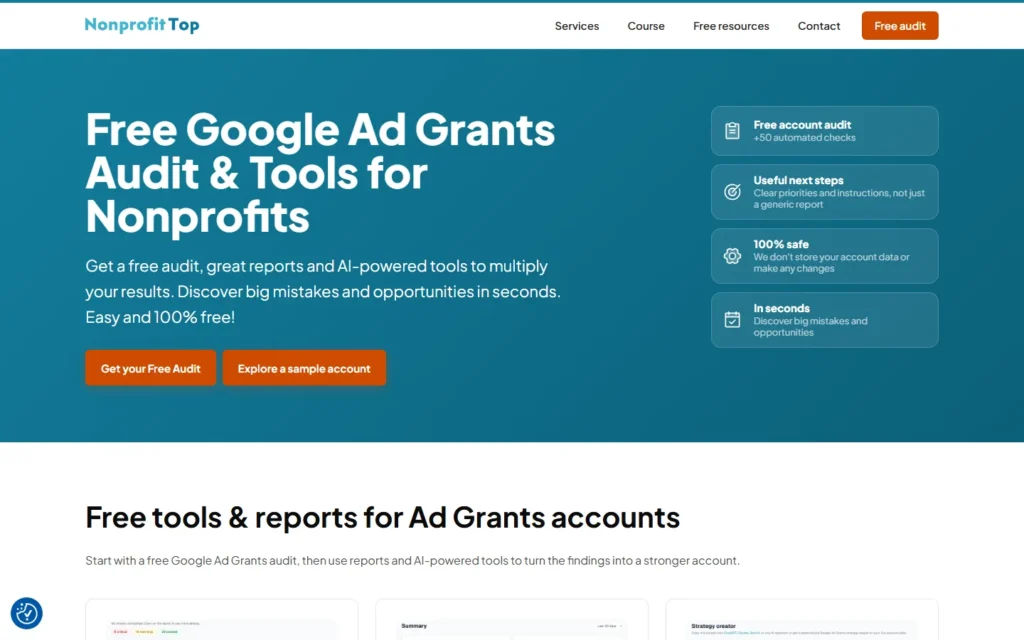 Ad Grants Toolkit website screenshot
