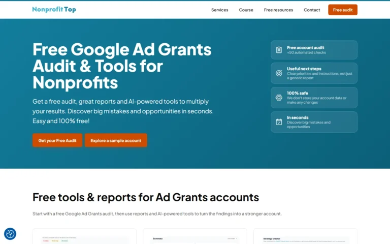 Ad Grants Toolkit website screenshot