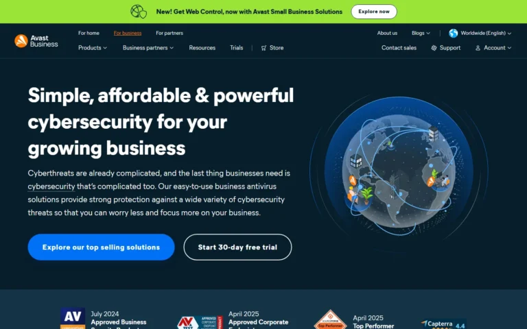 Avast website screenshot