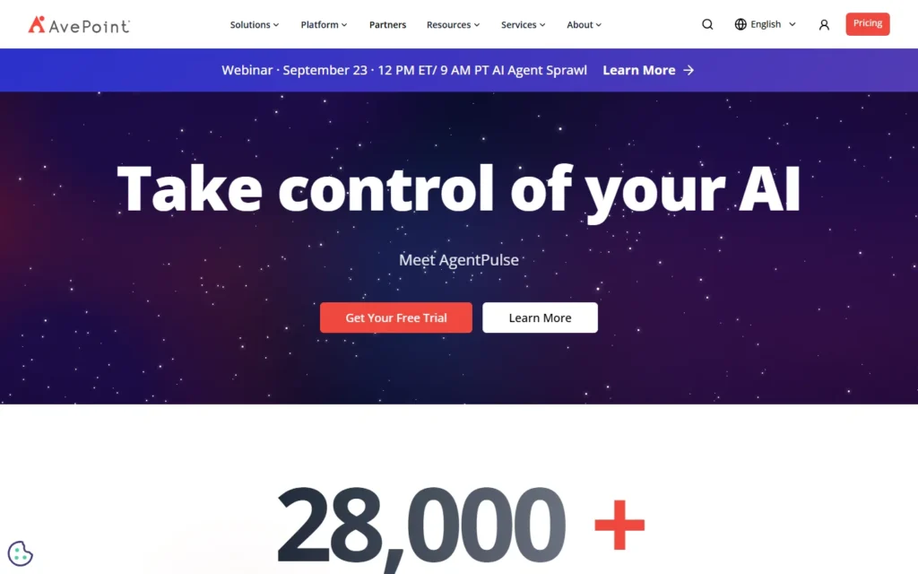 AvePoint website screenshot