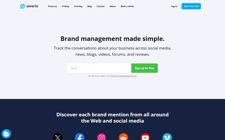 Awario website screenshot