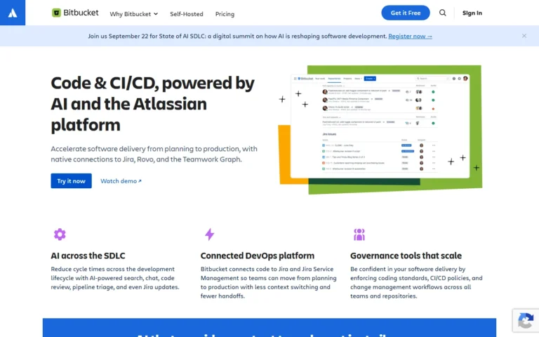 Bitbucket website screenshot