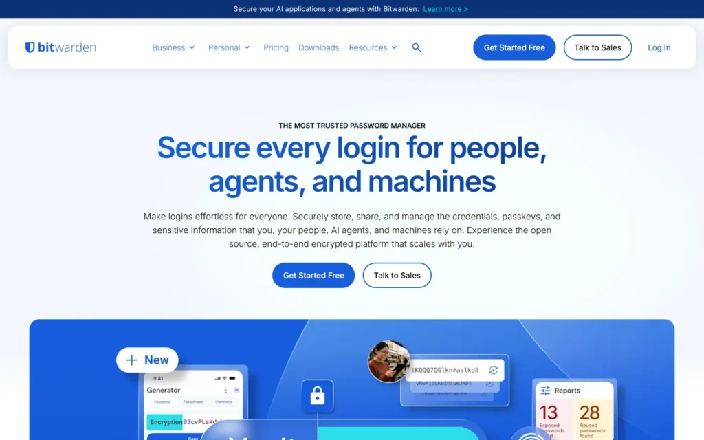 Bitwarden website screenshot