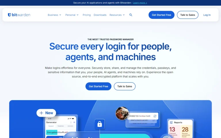 Bitwarden website screenshot