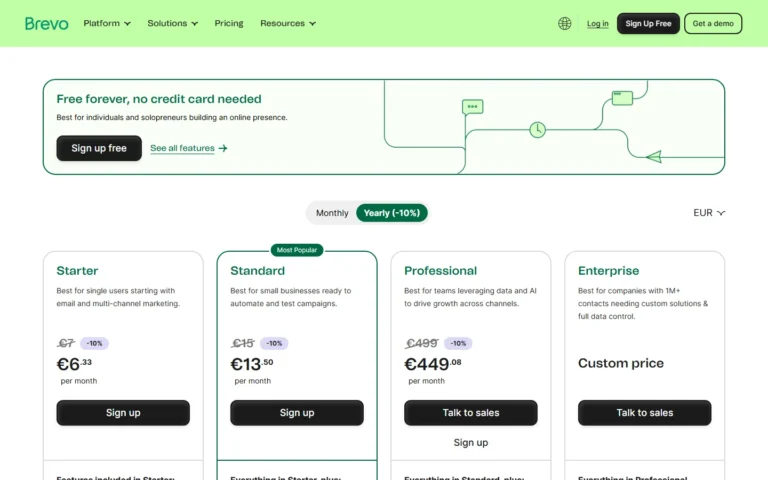 Brevo website screenshot