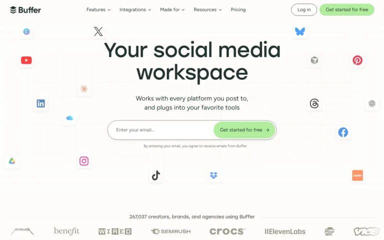 Buffer website screenshot