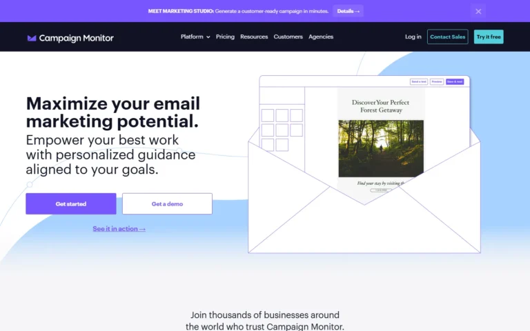 Campaign Monitor website screenshot