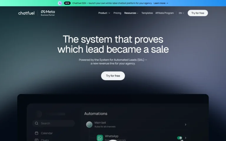 Chatfuel website screenshot