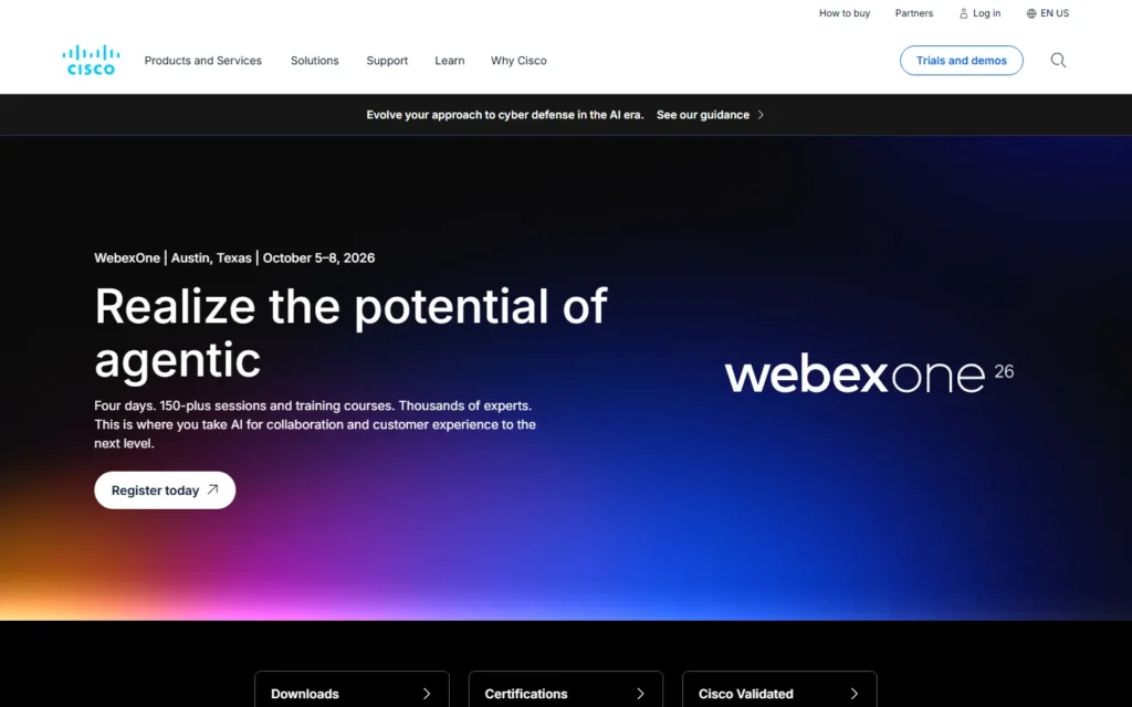 Cisco website screenshot