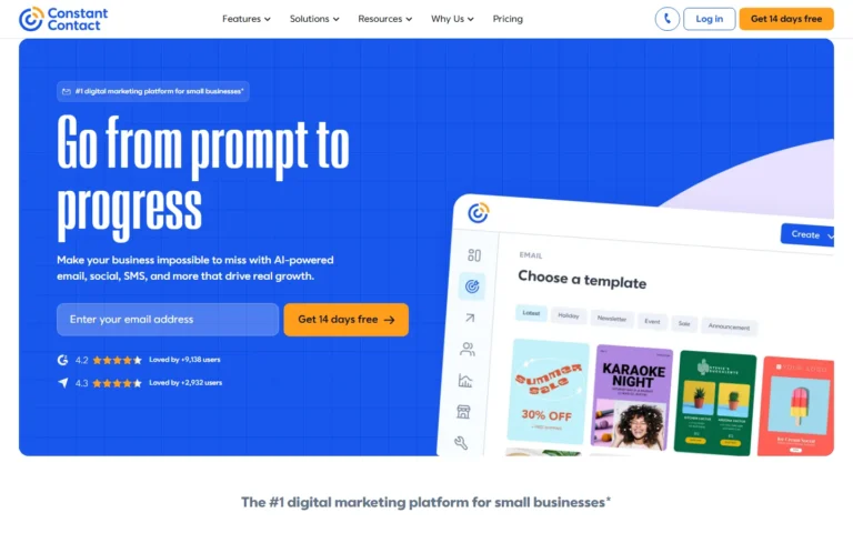 Constant Contact website screenshot