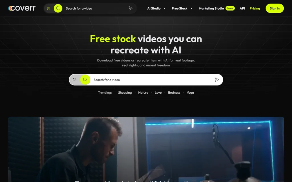Coverr website screenshot
