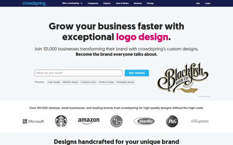 Crowdspring website screenshot