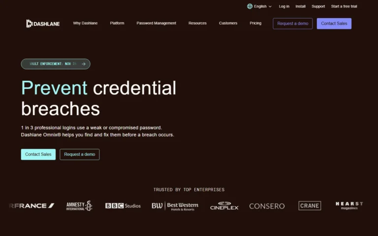 Dashlane website screenshot