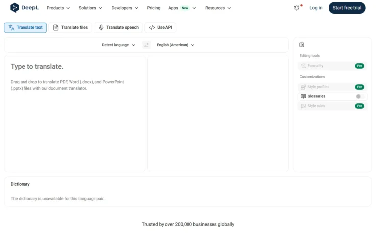DeepL website screenshot
