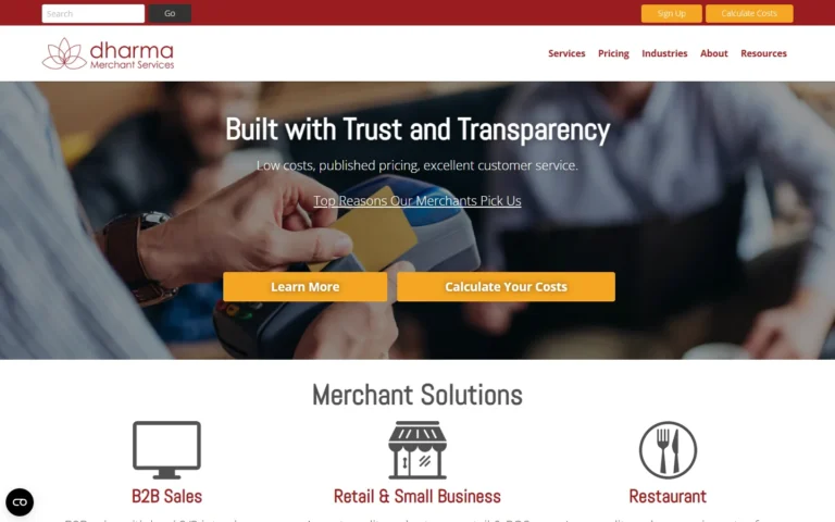Dharma Merchant Services website screenshot