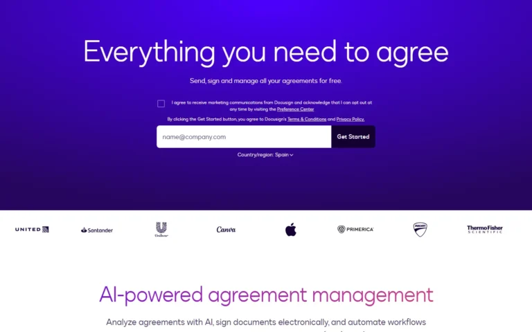 Docusign website screenshot