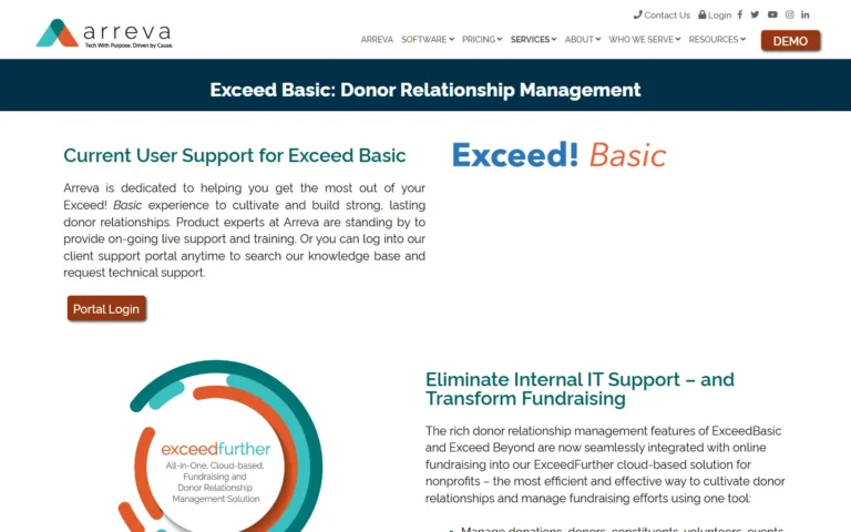 Arreva Exceed website screenshot