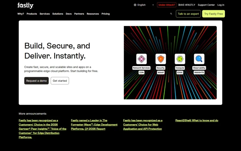 Fastly website screenshot