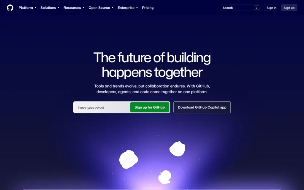 Github website screenshot