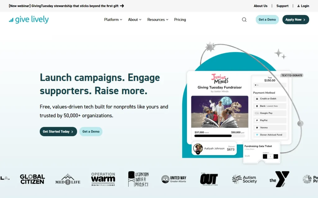 Give Lively website screenshot