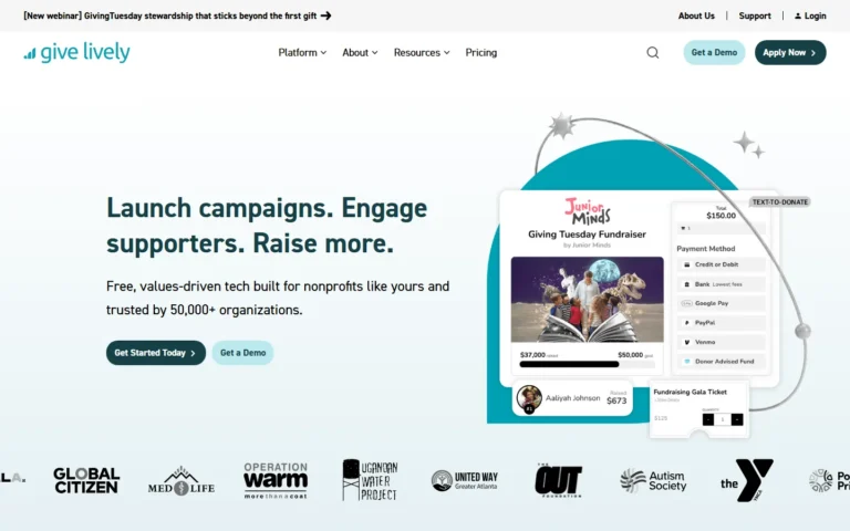 Give Lively website screenshot