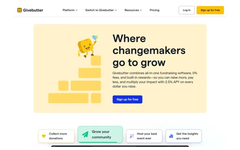Givebutter website screenshot