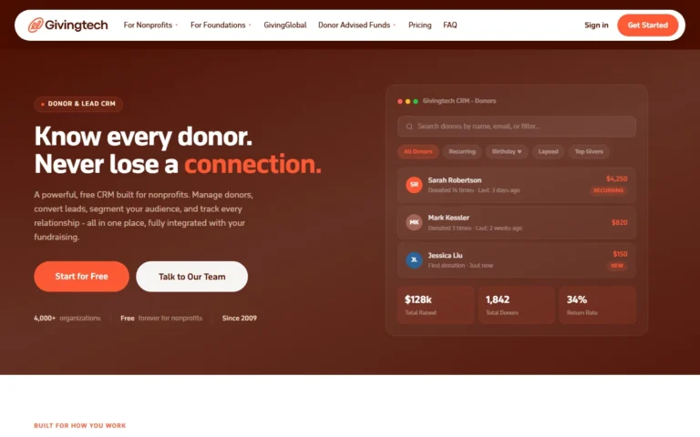 GivingTech website screenshot