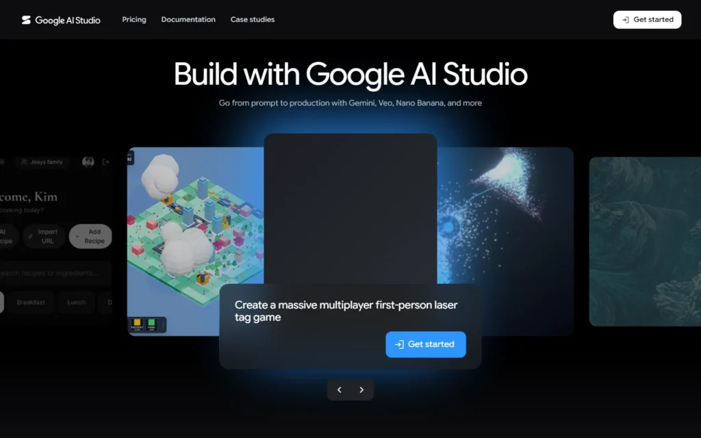 Google AI Studio website screenshot