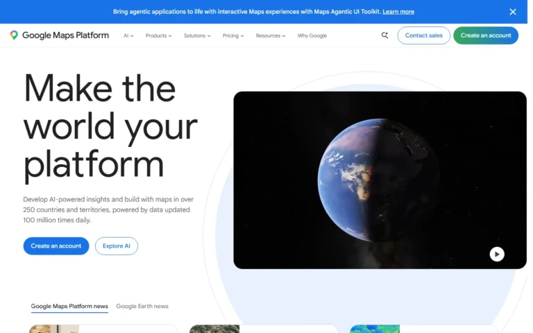 Google Maps website screenshot