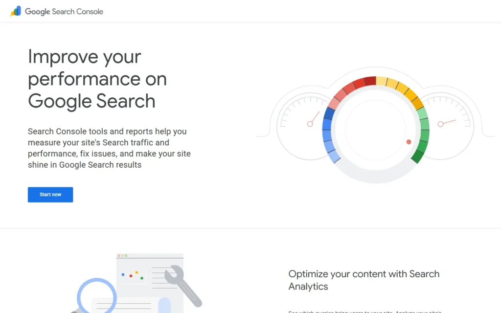 Google Search Console website screenshot