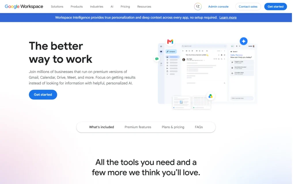 Google Workspace website screenshot