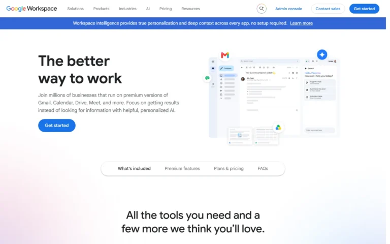 Google Workspace website screenshot