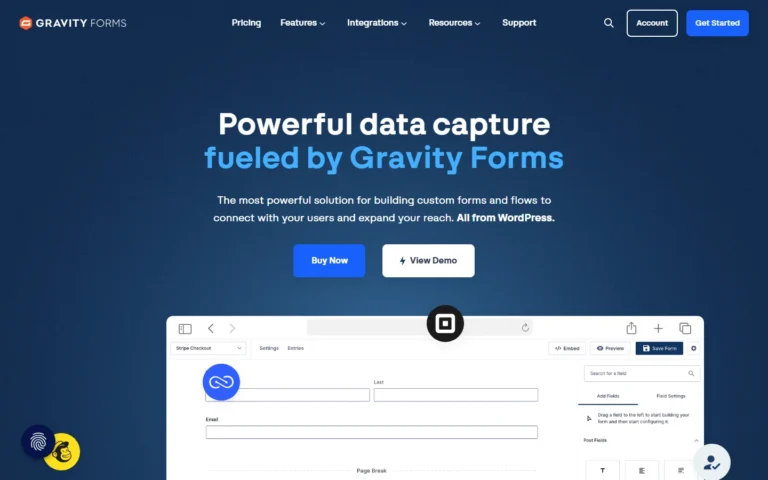 Gravity Forms website screenshot
