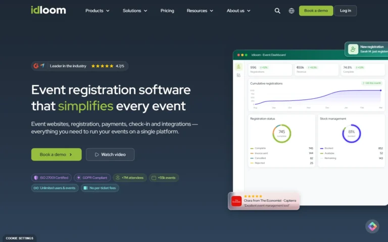 Idloom Events website screenshot
