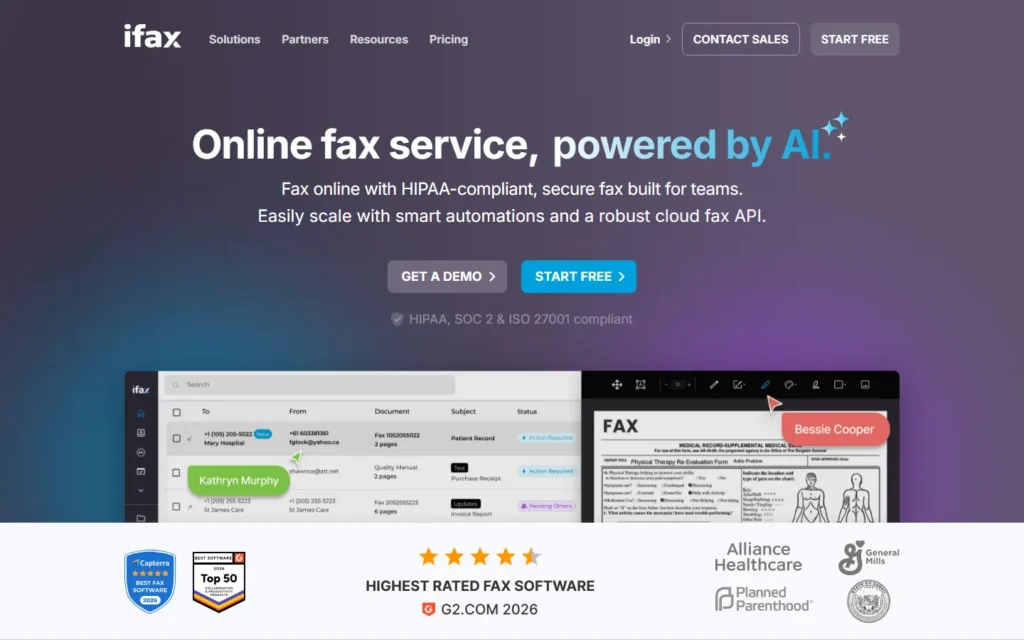iFax website screenshot