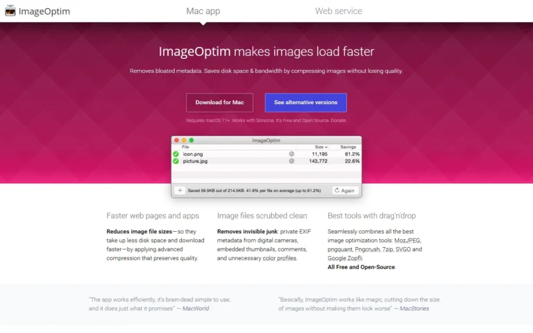 ImageOptim website screenshot