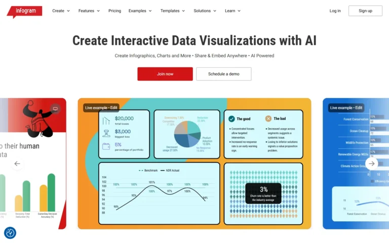Infogram website screenshot