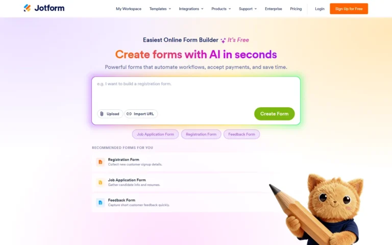 Jotform website screenshot