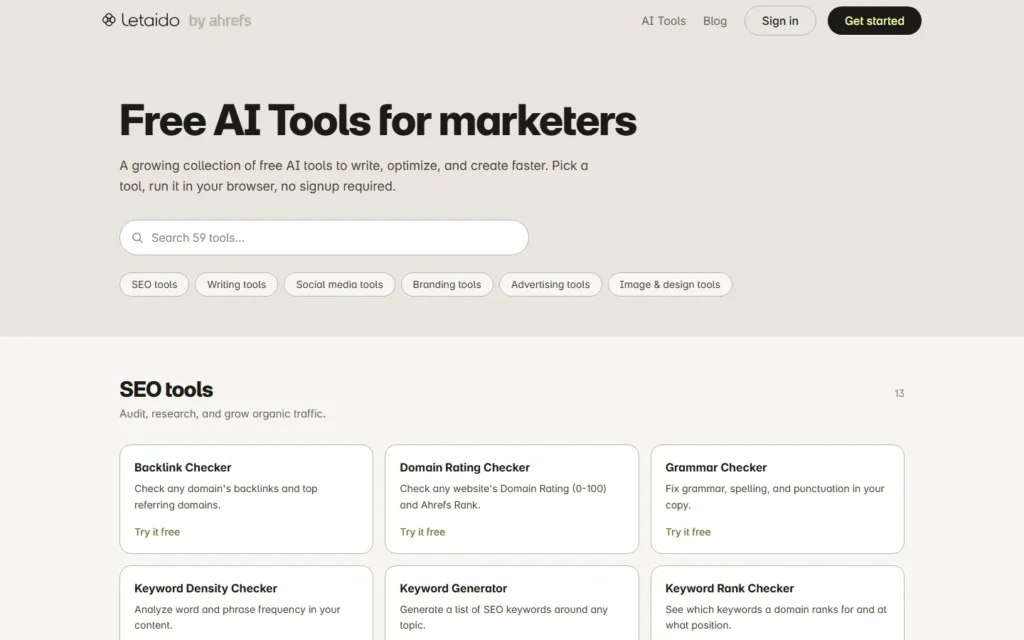 Letaido website screenshot