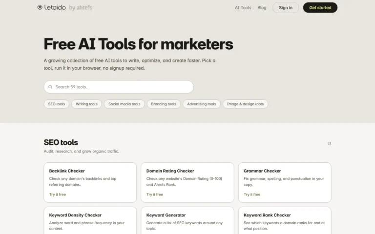 Letaido website screenshot
