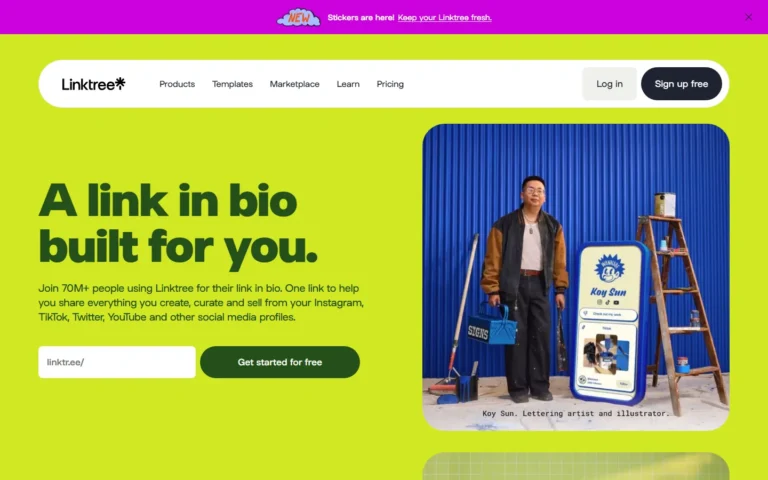 Linktree website screenshot