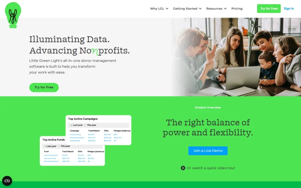 Little Green Light website screenshot