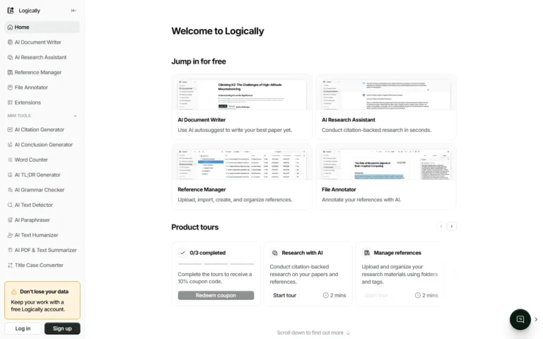 Logically website screenshot
