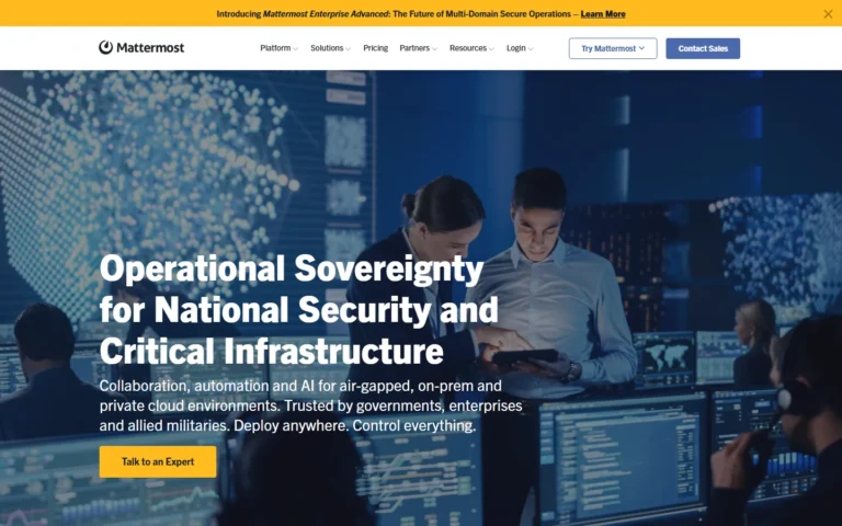 Mattermost website screenshot