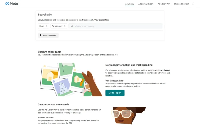 Meta Ads Library website screenshot